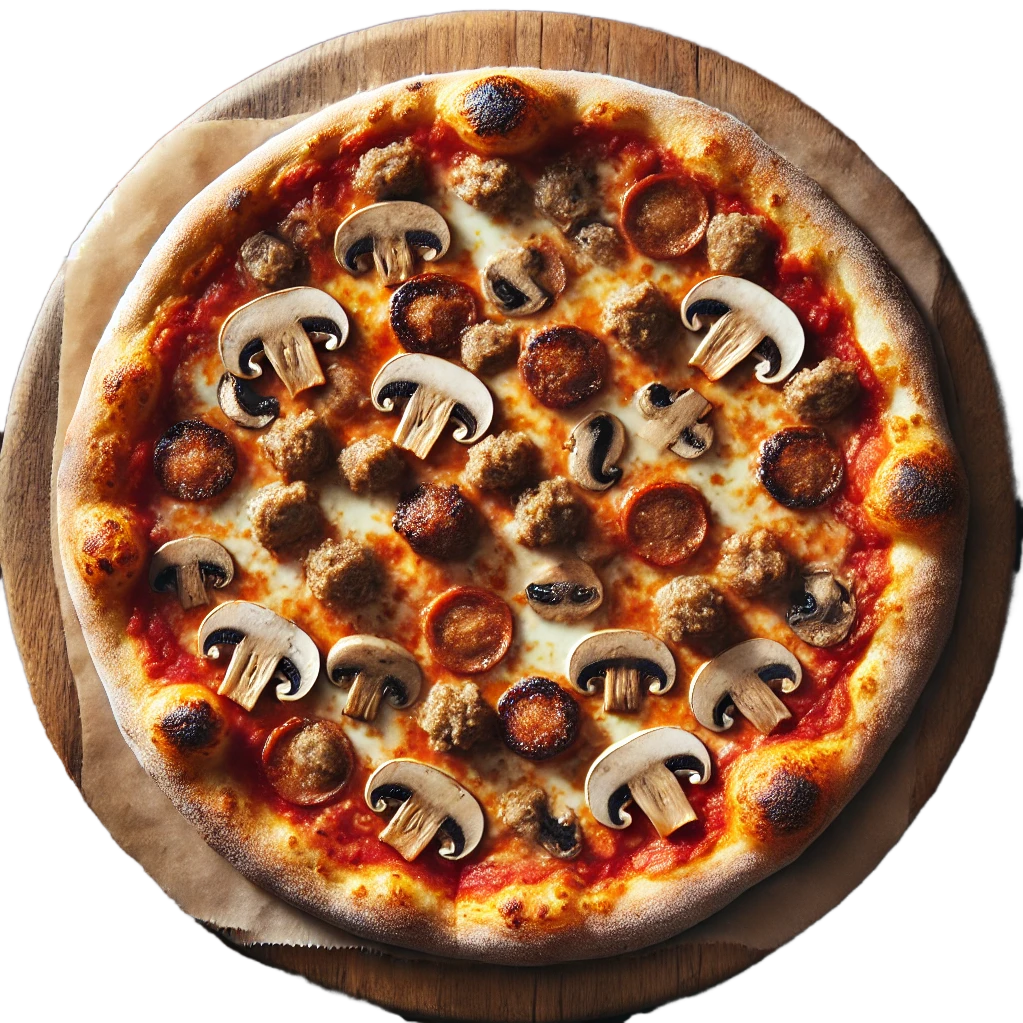 Pizza Funghi champignons e Salsiccia